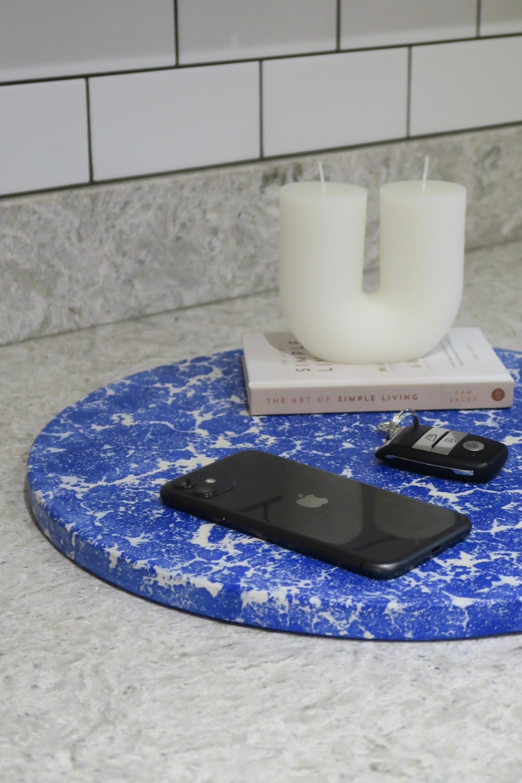 Blue Veined Centrepiece Tray