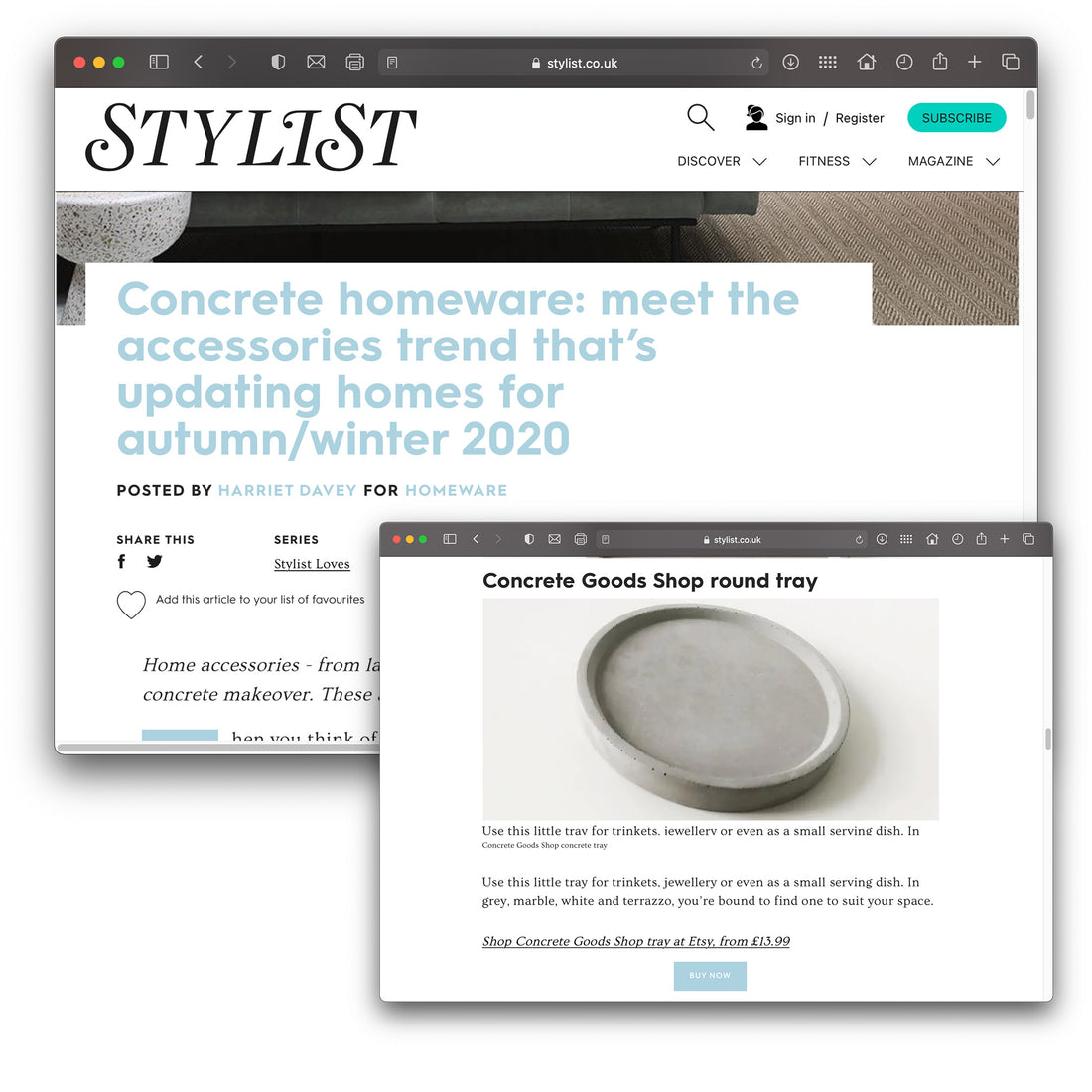Concrete Goods Features in Stylist