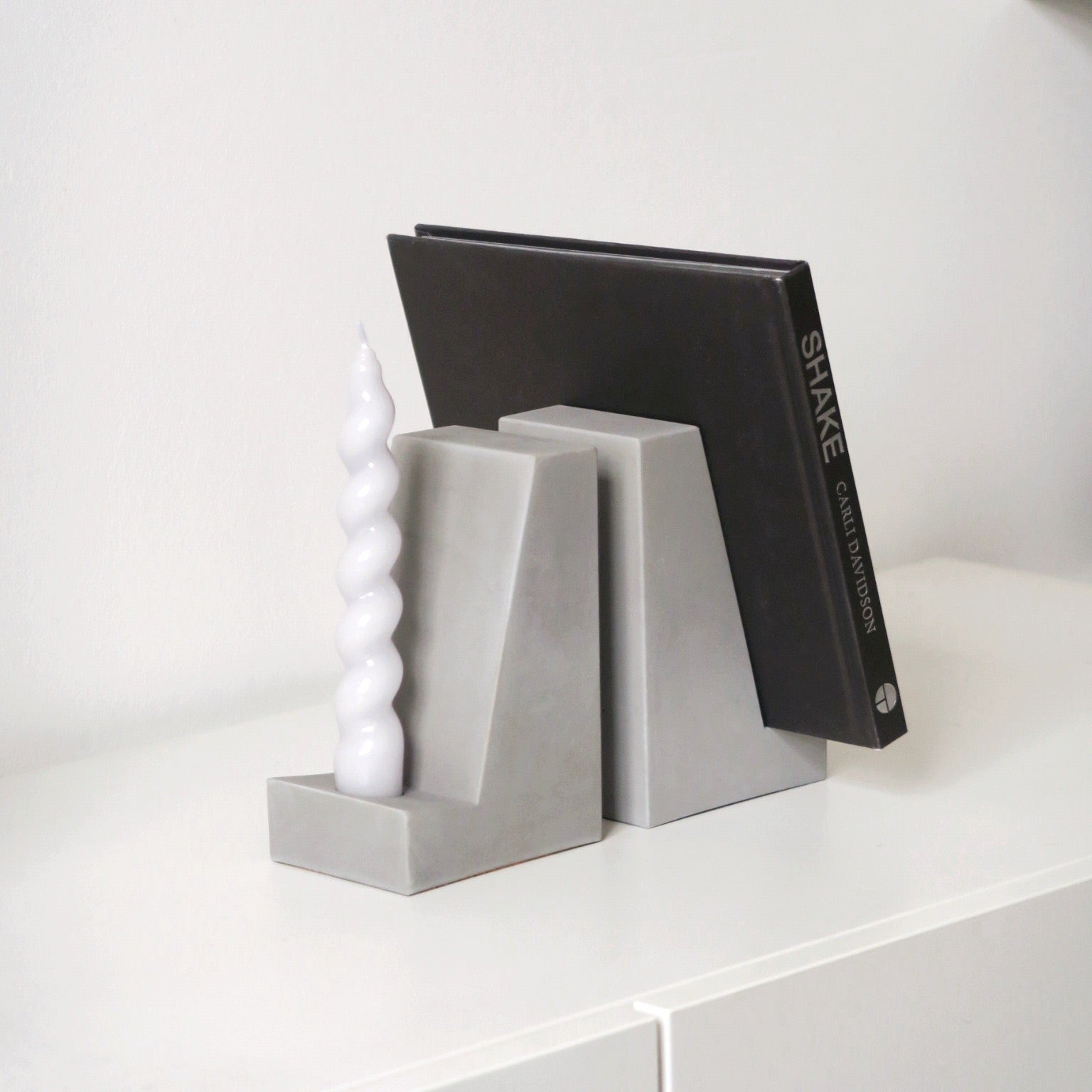 Bok Concrete Bookend - 3in1 Bookstand, Candle Holder, Bookend ...